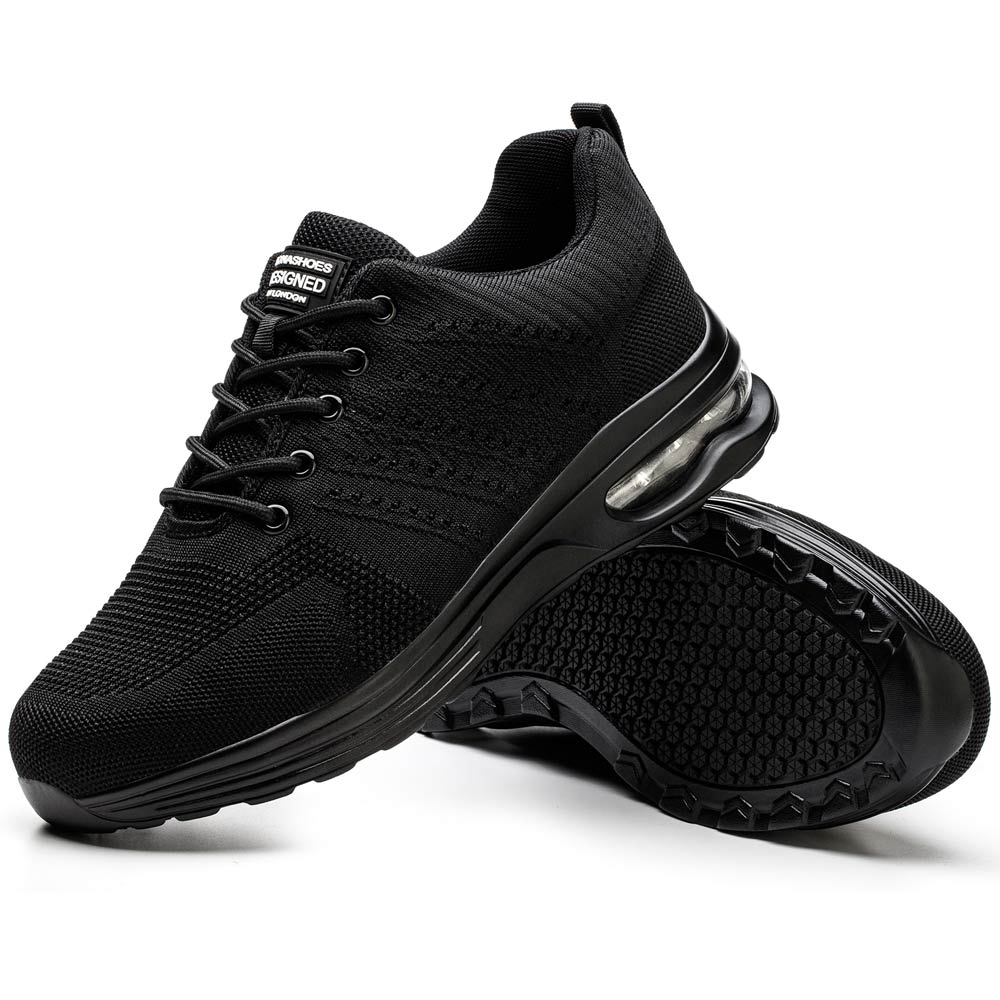 Delta Black Steel Toe Work Shoes with Comfort Insole
